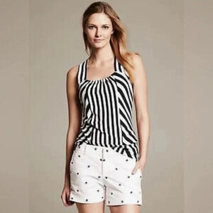 Banana Republic Bold Stripe Cross-Back Knit Tank, size M